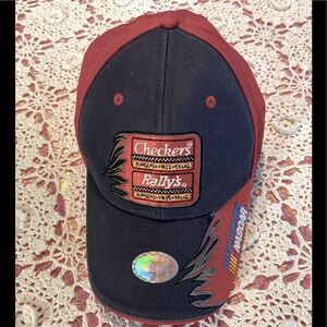 NASCAR Red & Blue Checkers Baseball Cap Hat NEW